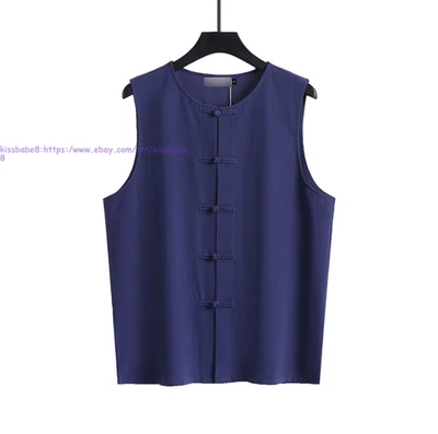 Chaleco de Kung Fu Top Para hombres Artes Marciales Ala Chun Shaolin Tai Chi Camisa de Lino M-9XL Foto 1 de 4