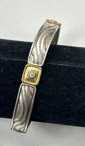 SILPADA Sterlingsilber Armband im Ruhestand Design dehnbar Silber & Messing - Bild 1 von 5