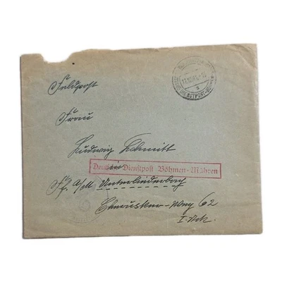 Feldpost Einheit im Besetzen Gebiet Böhmen und Mähren mit Kriegsinhalt Wehrmacht - Bild 1 von 4