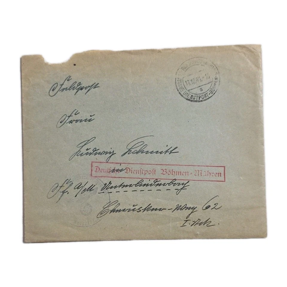 Feldpost Einheit im Besetzen Gebiet Böhmen und Mähren mit Kriegsinhalt Wehrmacht - Bild 1 von 4