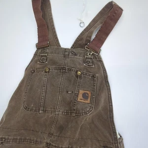 Mono con tirantes Carhartt para hombre 36x34 marrón pato acolchado forrado doble rodilla ropa de trabajo R27 - Imagen 1 de 11