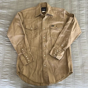 Wrangler Western Pearl Snap Langarm Hemd Herren 15 1/2 33 Khaki 70140MW - Bild 1 von 7