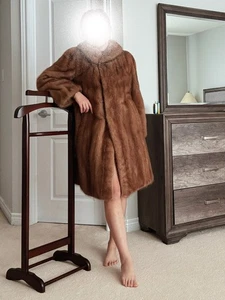 Vintage Real Mink Fur Coat Women S-M | Soft Leather | No Shedding | Excellent - Picture 1 of 22