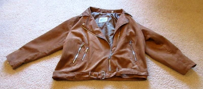 Vintage Levi Strauss FAUX BROWN SUEDE Zipper Front,Pockets & Cuffs 2X Womens - Image 1 of 4