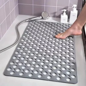 Non Slip Bathroom Shower Mat Suction Cup Quick Drainage Anti Fall Massage Pad - Picture 1 of 24