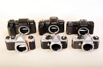 Cuerpos Pentax 35 mm para piezas: K1000, ME Super, FS10, PX10.  Tal cual.  Ver notas. Foto 1 de 4