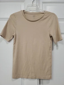 Damen Gap The Modern Tee Kurzarm Rundhals hellbraun T-Shirt Größe M - Bild 1 von 6