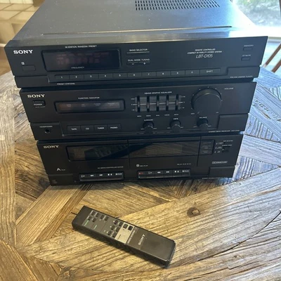 Vintage Sony LBT-D105 Hi Fi Stereo Double Deck Receiver System WORKING w/Remote - Image 1 of 4