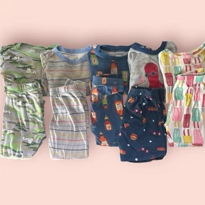 Toddler Boys 4T Summer Pajama Lot 5 Sets 10 Pcs Shorts Snoopy USA Gap Old Navy - Picture 1 of 6