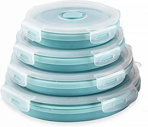 Silicone Collapsible Food Storage Containers-Prep/Storage Bowls with Lids – Set  - Picture 1 of 12