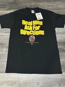 NWT Vintage Living Epistles Real Men Ask For Direcions Jesus Bible Black Shirt M - Picture 1 of 9