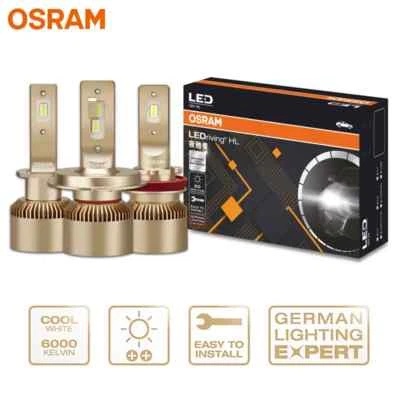 OSRAM LED H1 H4 H7 H8 H11 H16 HB3 HB4 HIR2 12V Car Head Light 25W 6000K White - Image 1 of 4