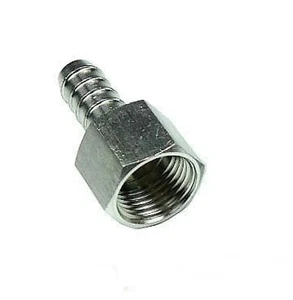 Raccordo connettore dritto femmina BSP coda barra tubo inox resistente 12 mm 3/8" BSP - Foto 1 di 3