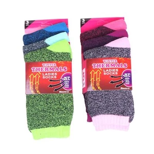 6 Pack Women's Winter Thermal Multicolored Ankle Quarter Socks for Cold Weath... - Picture 1 of 8