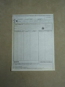 International Harvester Dealer Order Blanko 40er Jahre unbenutzt - Bild 1 von 6