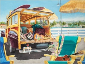 Surfer Girl Evelyn Jenkins-Drew Art Print 16x12 - Picture 1 of 1