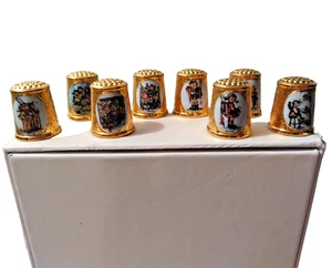 MJ Hummel Lot Of Thimbles  LITTLE SCHOLAR Gold Plated TCC School Children Lovely - Picture 1 of 13