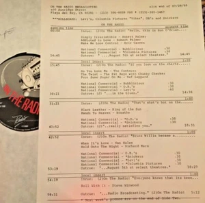 RADIO SHOW: ON THE RADIO 7/29/88 ROBERT PALMER FEATURE, ERIC PALMER, KING OF SUN - Picture 1 of 1