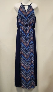 Maurices langes Maxikleid M marine bunt Boho Tank Top Neckholder Sommer künstlerisch - Bild 1 von 10