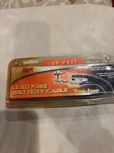 72 inch 4 Gauge Top Post Mount Black EVERSTART Battery Cable - New in Package - Foto 1 di 6