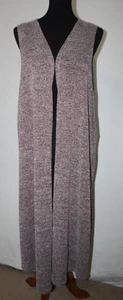 Lularoe Joy Sz L Heather Brown Textured Long Cardigan Duster Vest - Picture 1 of 6