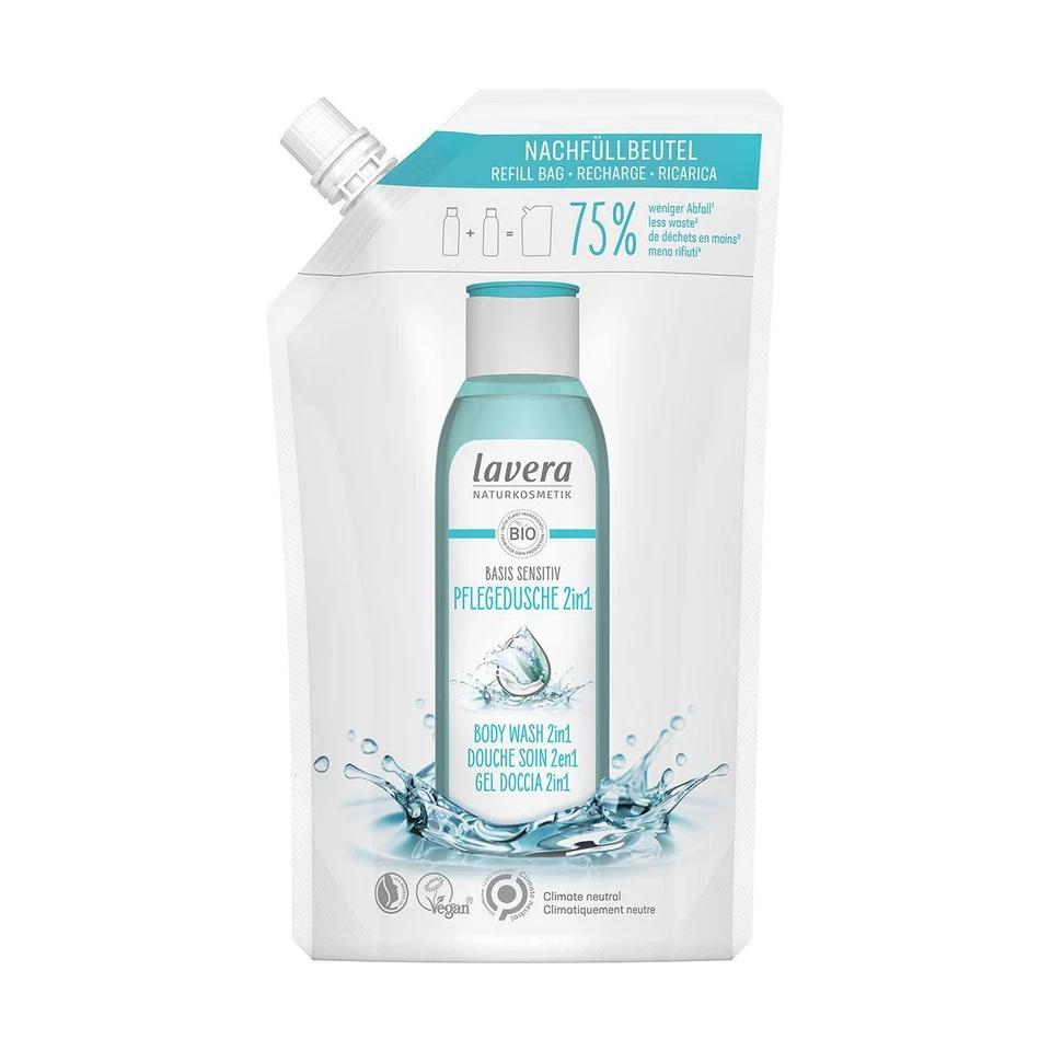 💚 Lavera Organic Basic Sensitiv Body Wash 2 In 1 Refill 500ml - Image 1 of 1