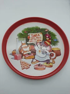 Giftco Co. Christmas Mouse Tray Santa These treats are for you 12" Round Metal - Picture 1 of 9