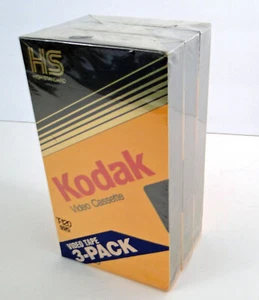 Paquete de 3 cintas VHS en blanco Kodak T-120 cintas de alto estándar nuevas selladas - Imagen 1 de 4