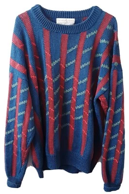 Vintage Peruvian Connection Men's sweater Size L Pima Cotton Geometric Pullover  - Image 1 of 4