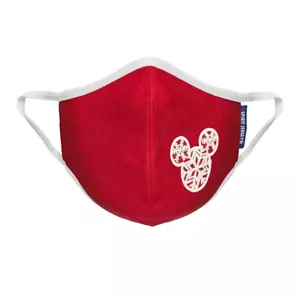 Disney Parks Adult Red Spirit Jersey Holiday Mickey Mouse Snowflake Face Mask L - Picture 1 of 1