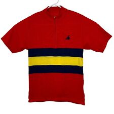Vintage Cannondale Cycling Jersey 1/4 Zip Striped 80's Mens Sz M Red Blue Yellow