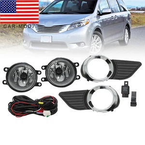 For Toyota Sienna 2011-2017 Bumper Fog Lights Lamps+Covers+Switch Wiring Kit - Picture 1 of 17