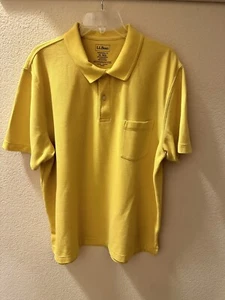 LL Bean Herren Poloshirt Kurzarm Gr. XL REG Einfarbig Gelb Baumwolle - Bild 1 von 5