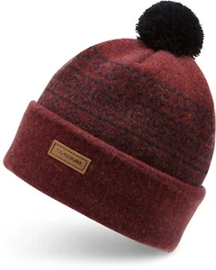 Dakine PENELOPE Womens Wool Blend Cuffed Pom Beanie Deep Garnet NEW Sample - Picture 1 of 1