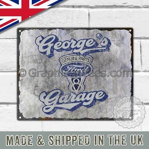Letrero de metal personalizado placa estilo retro vintage con tu nombre/garaje Fo8 - Imagen 1 de 2