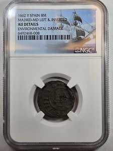 1662 Y Spain 8M Madrid-MD Left & Inverted NGC AU Details - Picture 1 of 4