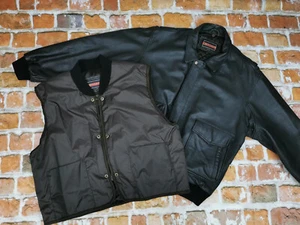 Chevignon G1 PILOTEN Vintage Leather Jacket + Vest Braun Casual Size: XXL Tip - Picture 1 of 12
