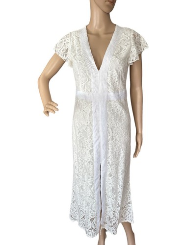 OFF WHITE Splendido abito nuovo senza etichette con dettagli nastro bianco M