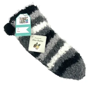 Muk Luks Damen Hüttensocken Sheabutter rutschfest unten schwarz grau Größe S/M neu - Bild 1 von 7