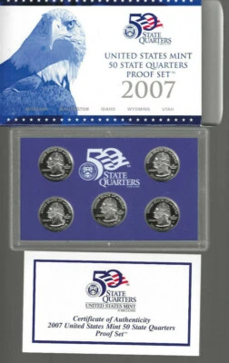 United States Mint 50 State Quarters Proof Set 2007 MT WA ID WY UT - Image 1 of 2