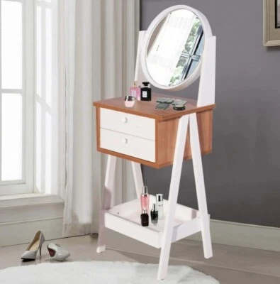 Makeup Station and Vanity Table Set with Mirror, Cosmetic Organizer Storage - Image 1 of 4