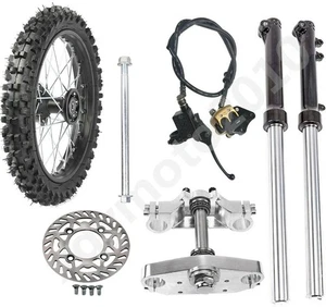 Front Forks Triple Wheel 60/100-14 Tire Brake kit Pit Bike Apollo 70cc 110cc 125 - Picture 1 of 11