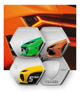 💎Triptychon 5 Euro Silber Lamborghini-Serie Excellenze Italiane "VERSIEGELT"💎 - Bild 1 von 2