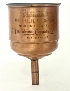 Vintage Coleman No: 0 Copper Funnel For Lanterns and Stoves No filter Very Nice - Picture 1 of 5