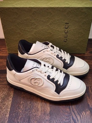 $980 Nuevo Gucci MAC80 Mujer Zapatilla Off White Negro Talla G 38 EE. UU. 8 Foto 1 de 4
