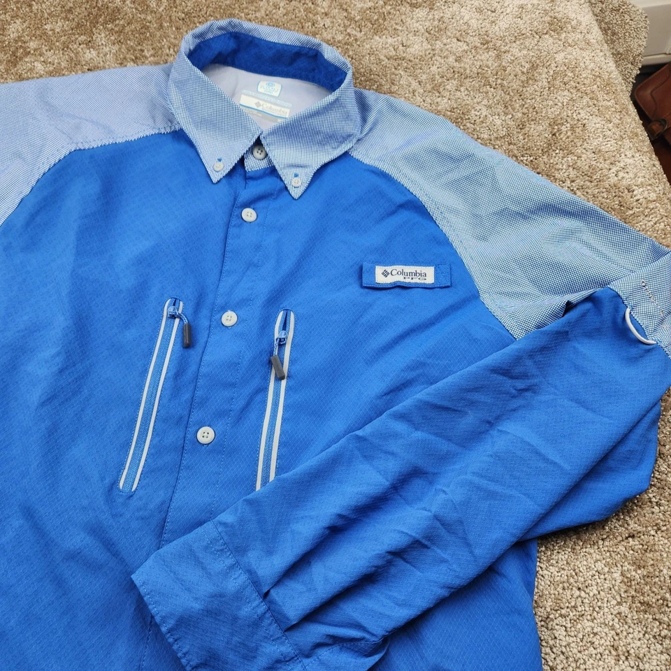 Camisa Columbia Para Hombre Omni Freeze Zero Manga Larga Azul M Sudor Activado Enfriamiento Foto 1 de 4