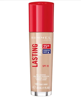 Rimmel Lasting Finish 25 Hour Liquid Foundation, 103 True Ivory - 30ml - Image 1 of 2