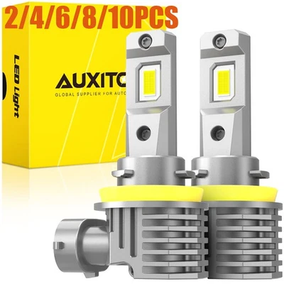 6500K White 50000LM M6 AUXITO H11 LED Headlight Kit Low Beam Bulbs Bright2-10x - Image 1 of 4
