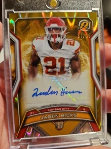 2024 Topps Resurgence Rookie Signatures Jaden Hicks Gold 21/50 Jersey Match  - Picture 1 of 4
