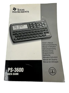 Vintage Texas Instruments PS-3600 Data Bank Owner’s Manual 1992 TI Booklet - Picture 1 of 12